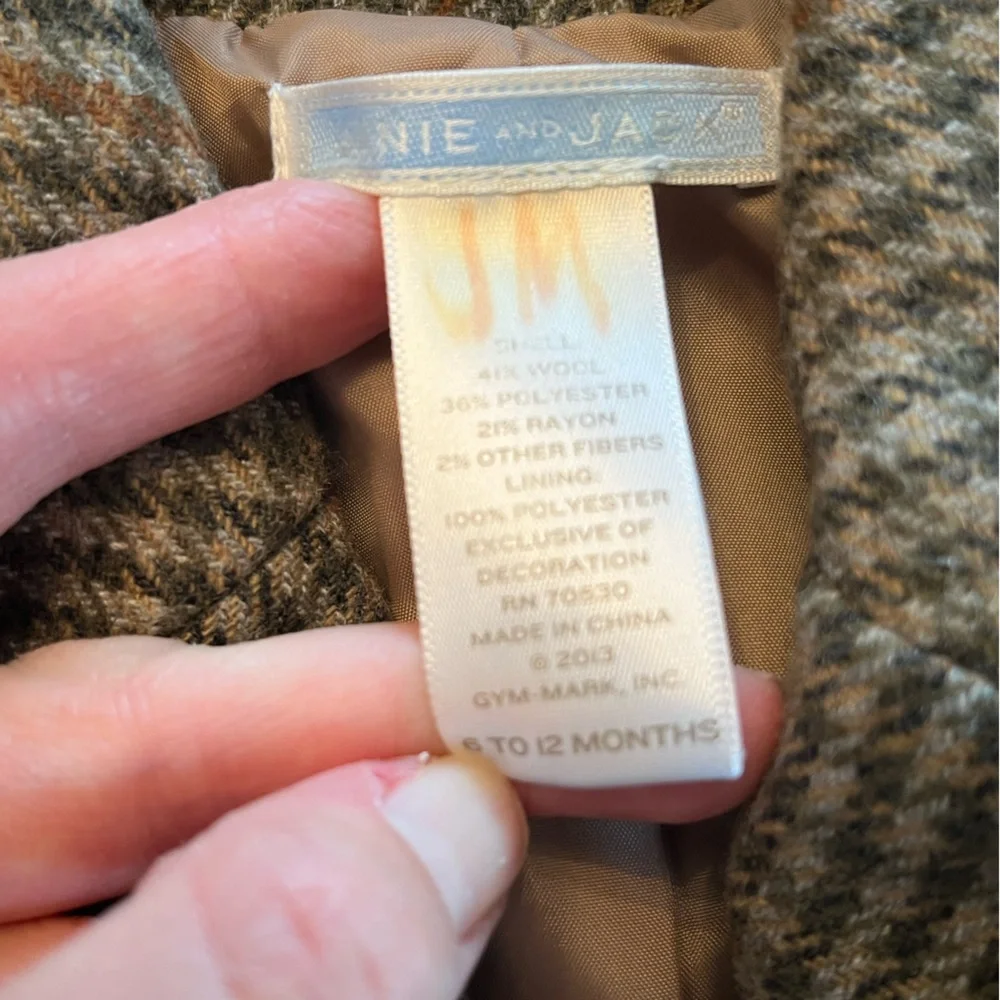 Janie and Jack Plaid Blazer - Green and Pink - Picture 2 of 12